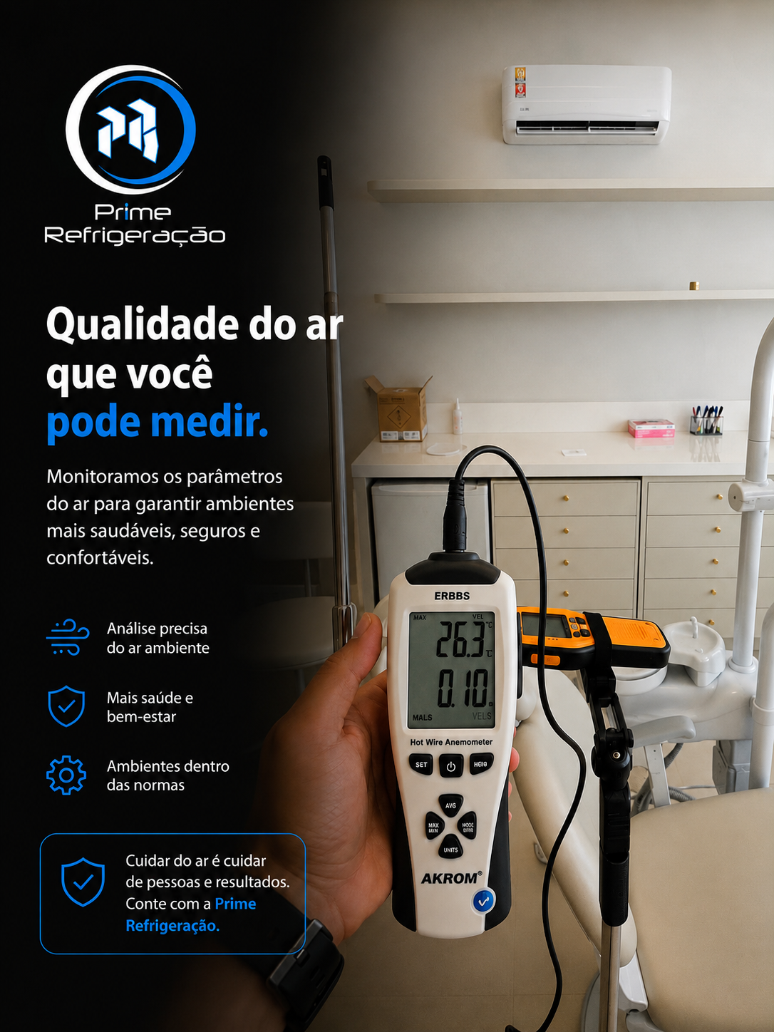 Análise instrumental da qualidade do ar pela Prime Refrigeração